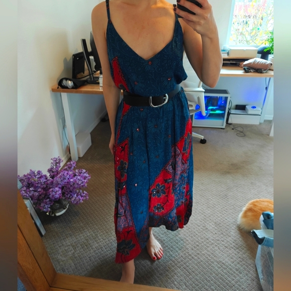 AllAbo Indian Vintage Sari Slip Dress - Picture 1 of 6